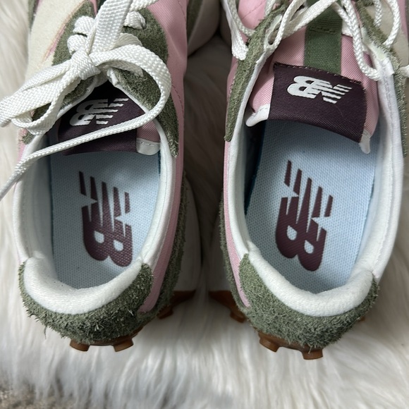 New Balance 327 Khaki & Pink Sneakers 7 - Picture 9 of 9